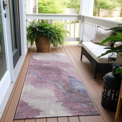 LOOMLAN Rugs Ornitha Pink Washable Indoor-Outdoor Rug