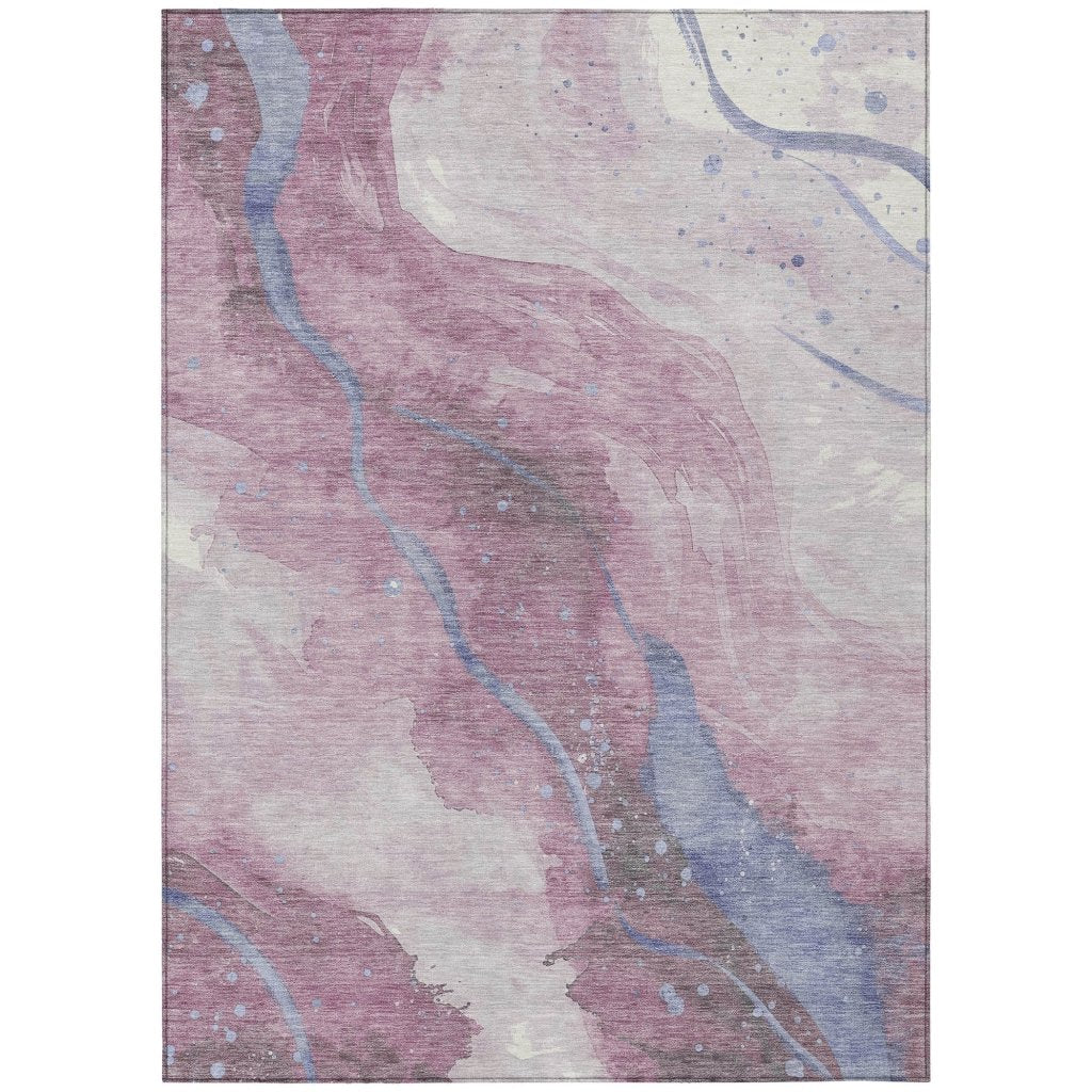 LOOMLAN Rugs Ornitha Pink Washable Indoor-Outdoor Rug