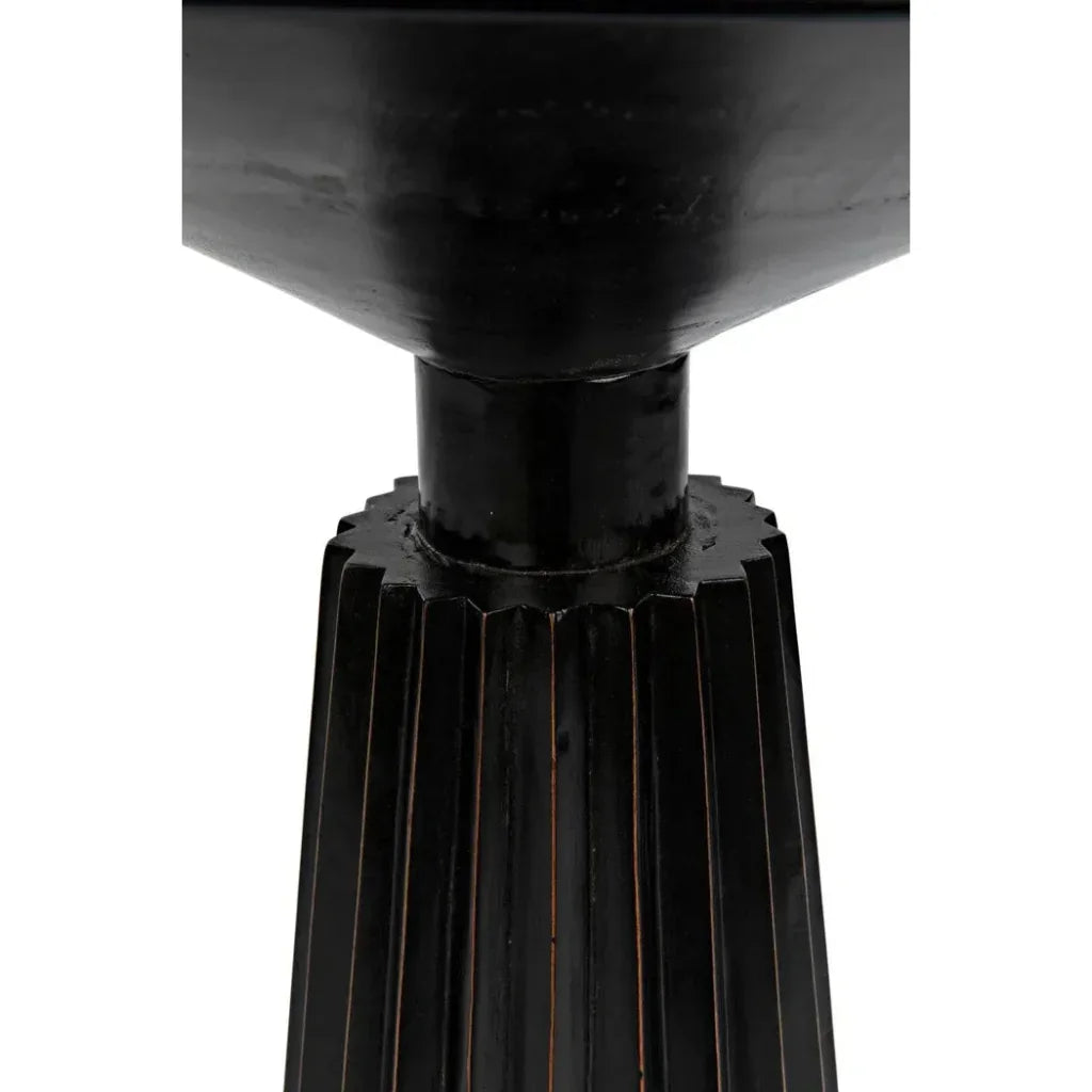 Noir Orson Round Wooden Side Table