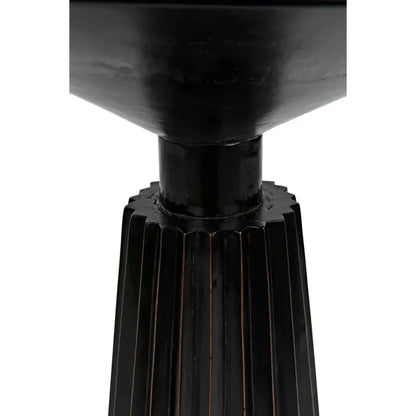 Noir Orson Round Wooden Side Table