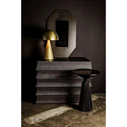 Noir Orson Round Wooden Side Table