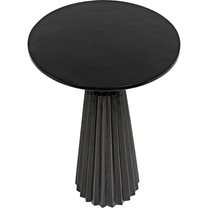 Noir Orson Round Wooden Side Table