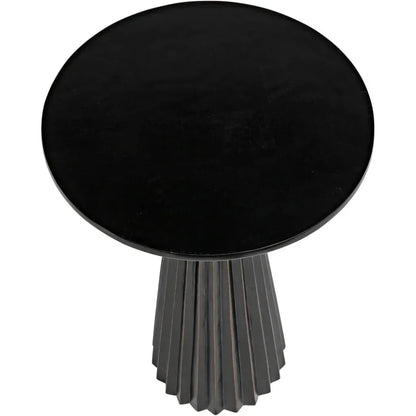 Noir Orson Round Wooden Side Table