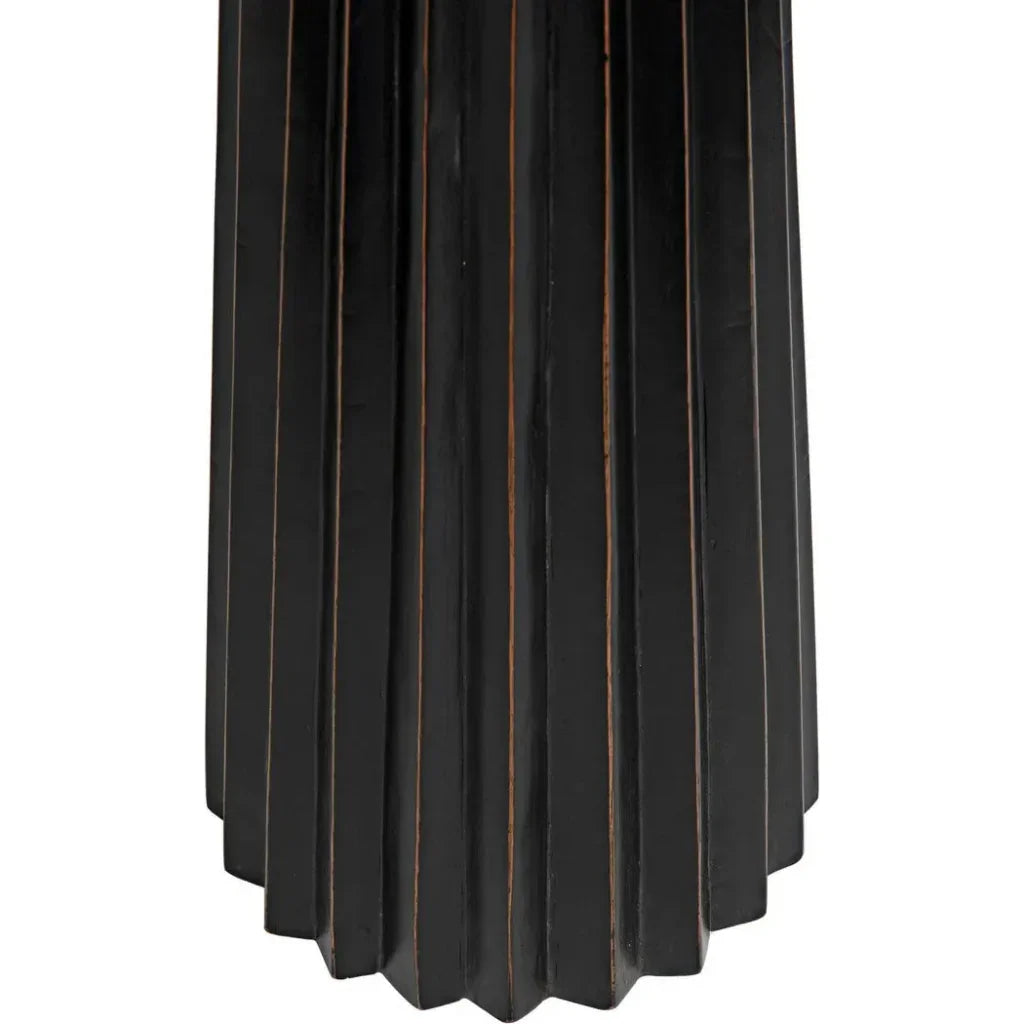 Noir Orson Round Wooden Side Table