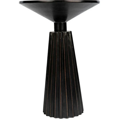 Noir Orson Round Wooden Side Table