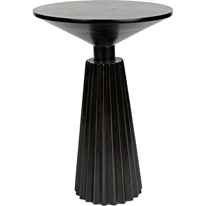 Noir Orson Round Wooden Side Table