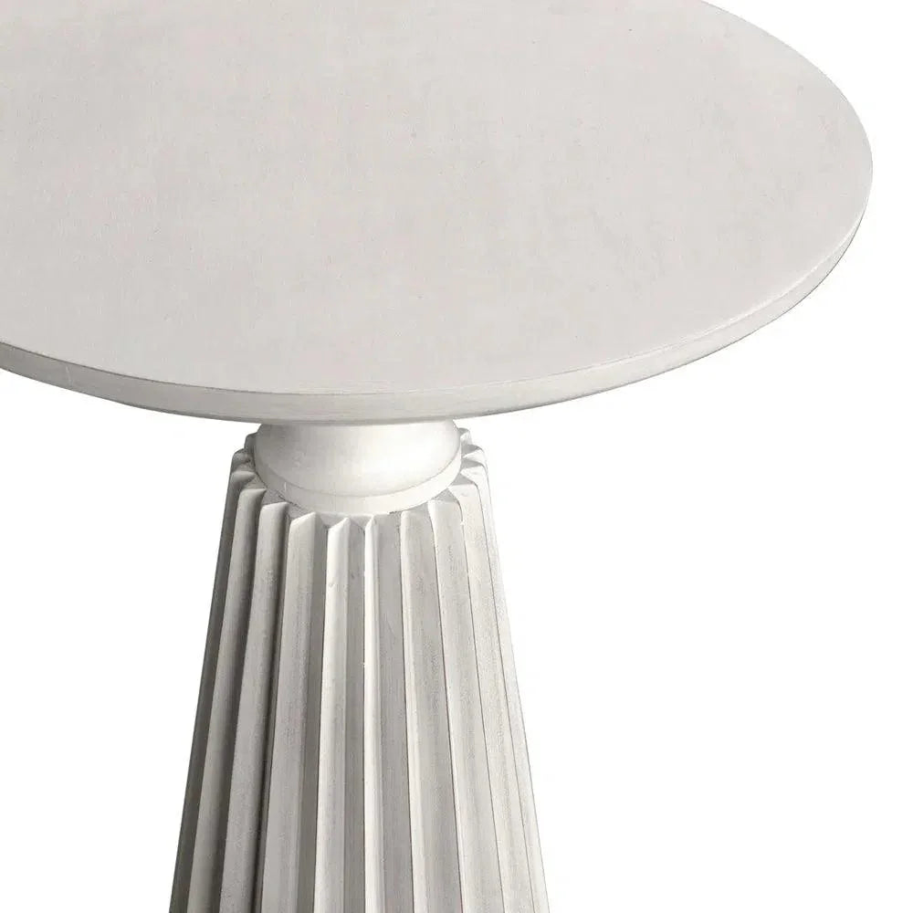 Noir Orson Round Wooden Side Table