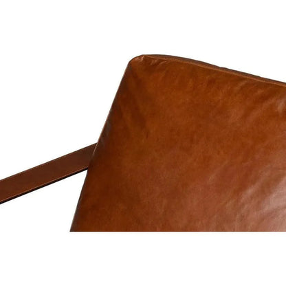 Sarreid Oryan Leather and Iron Brown Armchair