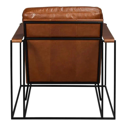 Sarreid Oryan Leather and Iron Brown Armchair