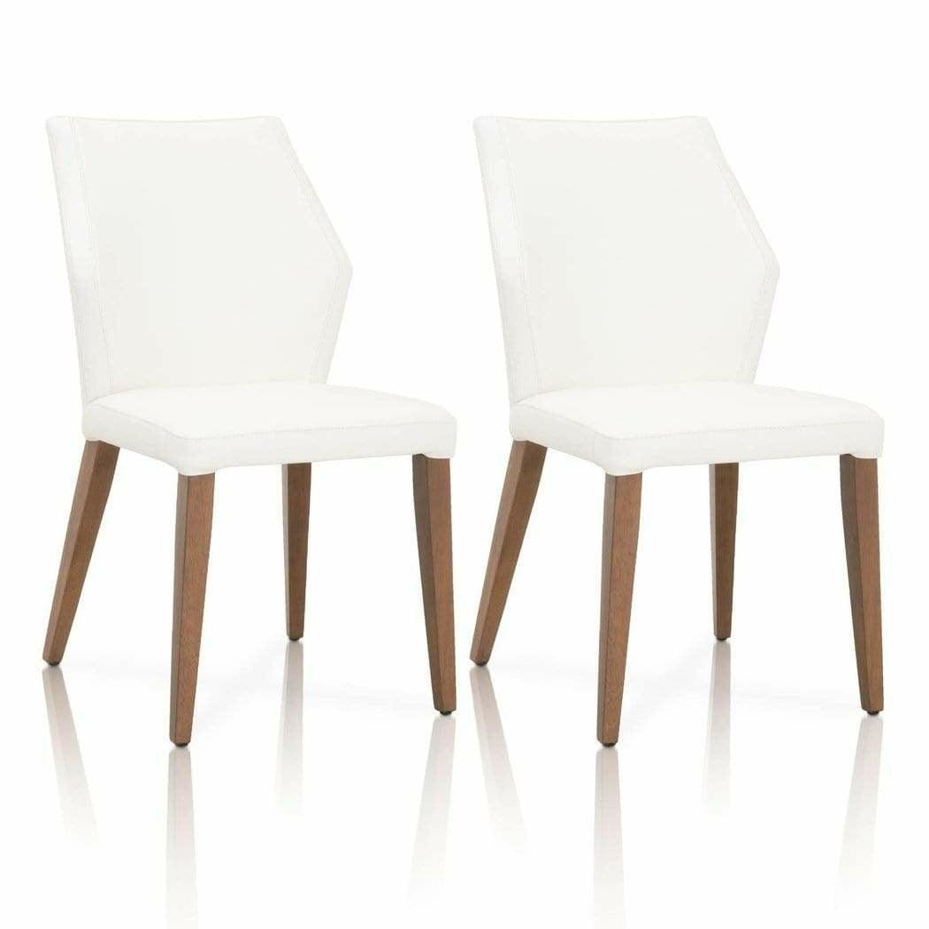 Oslo Dining Chair, Set of 2 Alabaster Top Grain Leather, Walnut - Sideboards and Things Back Type_With Back, Brand_Essentials For Living, Color_White, Legs Material_Wood, Materials_Upholstery, Number of Pieces_2PC Set, Product Type_Dining Height, Upholstery Type_Leather, Upholstery Type_Top Grain Leather