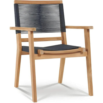 Oslo Teak Outdoor Stacking Armchair 2PC - LOOMLAN - HiTeak - Outdoor Dining Chairs