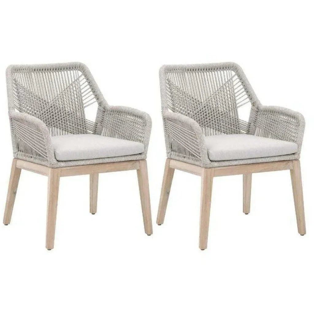 Outdoor Loom Rope Dining Arm Chair 2PC Rope - LOOMLAN - Essentials For Living - Outdoor Dining Chairs