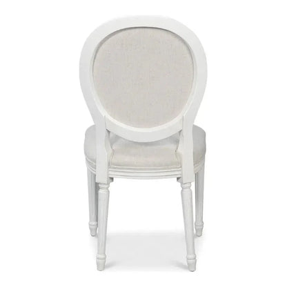 Sarreid Oval Wood White Armless Side Chair 2PC