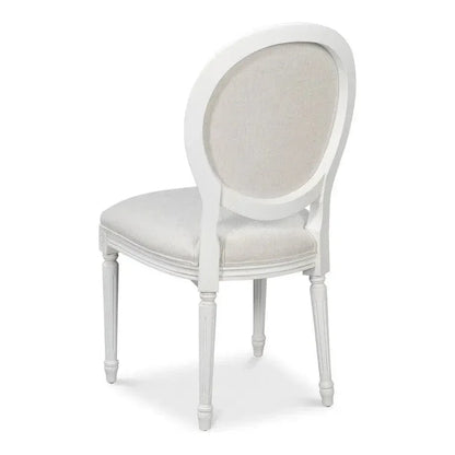 Sarreid Oval Wood White Armless Side Chair 2PC