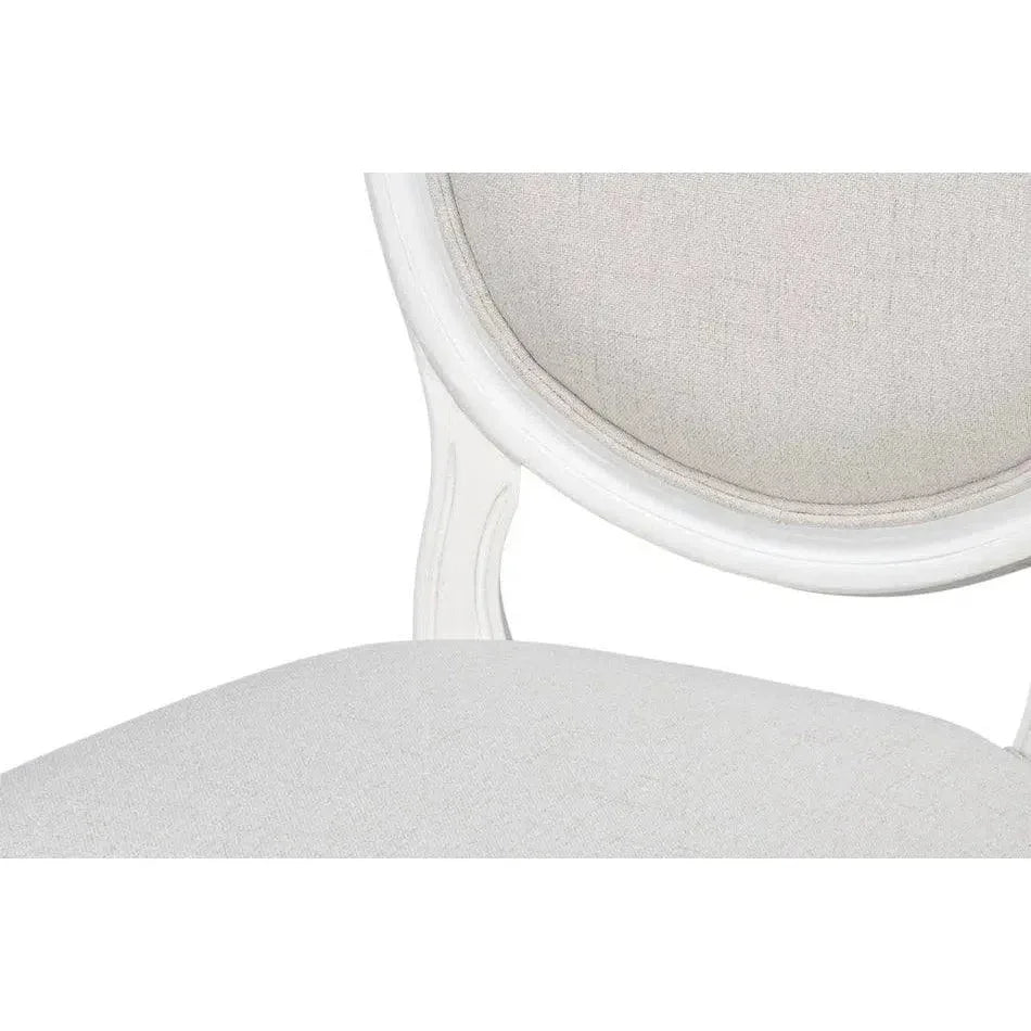 Sarreid Oval Wood White Armless Side Chair 2PC