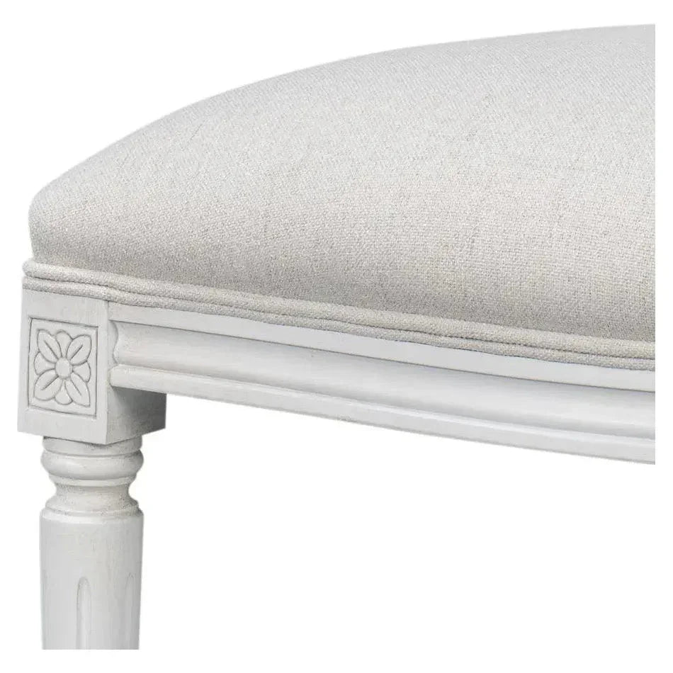 Sarreid Oval Wood White Armless Side Chair 2PC