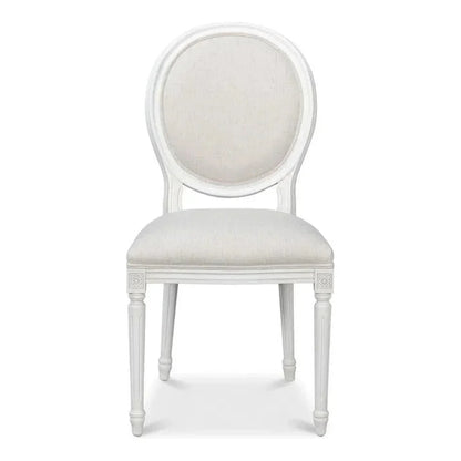 Sarreid Oval Wood White Armless Side Chair 2PC