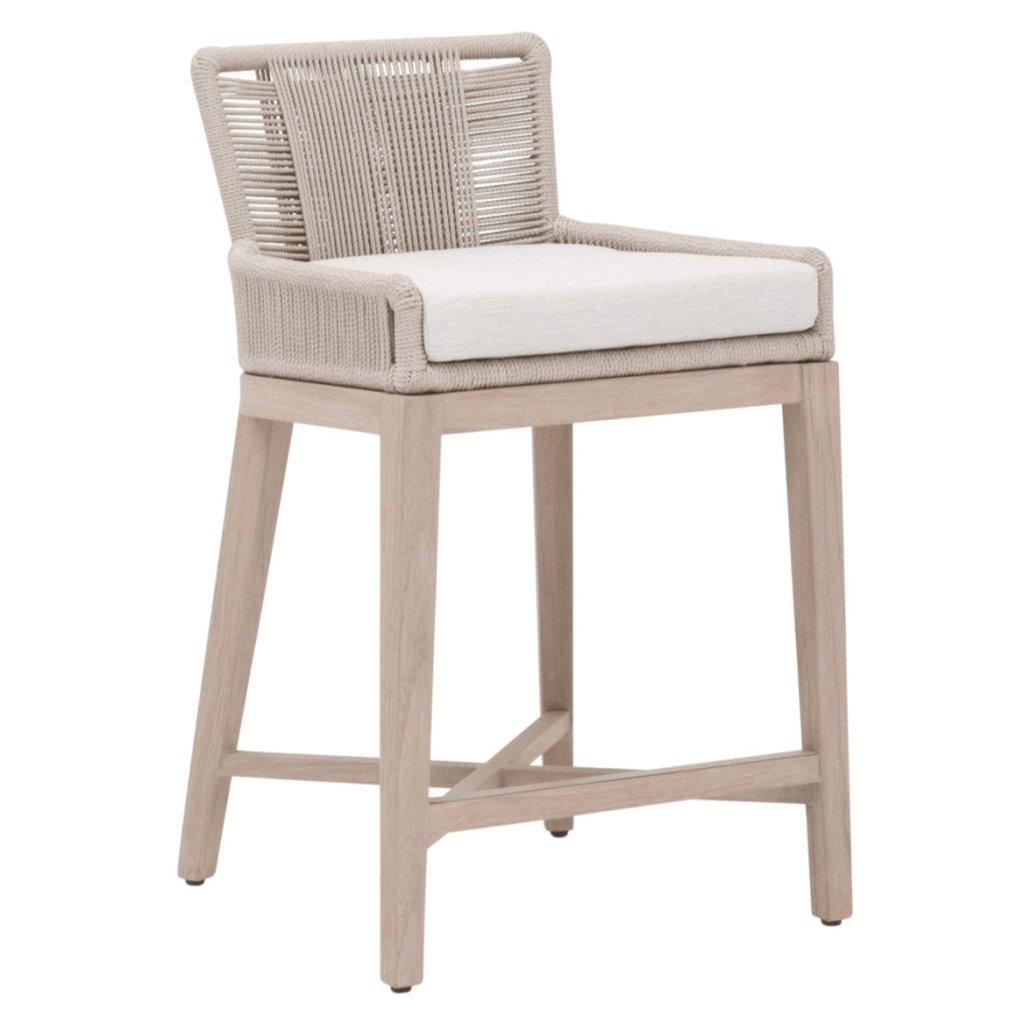Overlay Olefin Fabric Outdoor Counter Stool - LOOMLAN - Essentials For Living - Outdoor Counter Stools