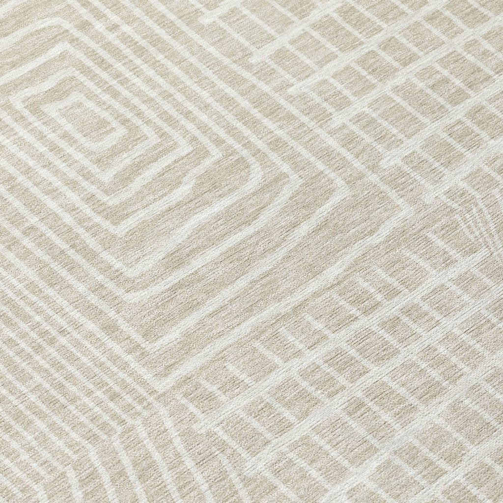 LOOMLAN Rugs Owen Beige Washable Indoor-Outdoor Rug