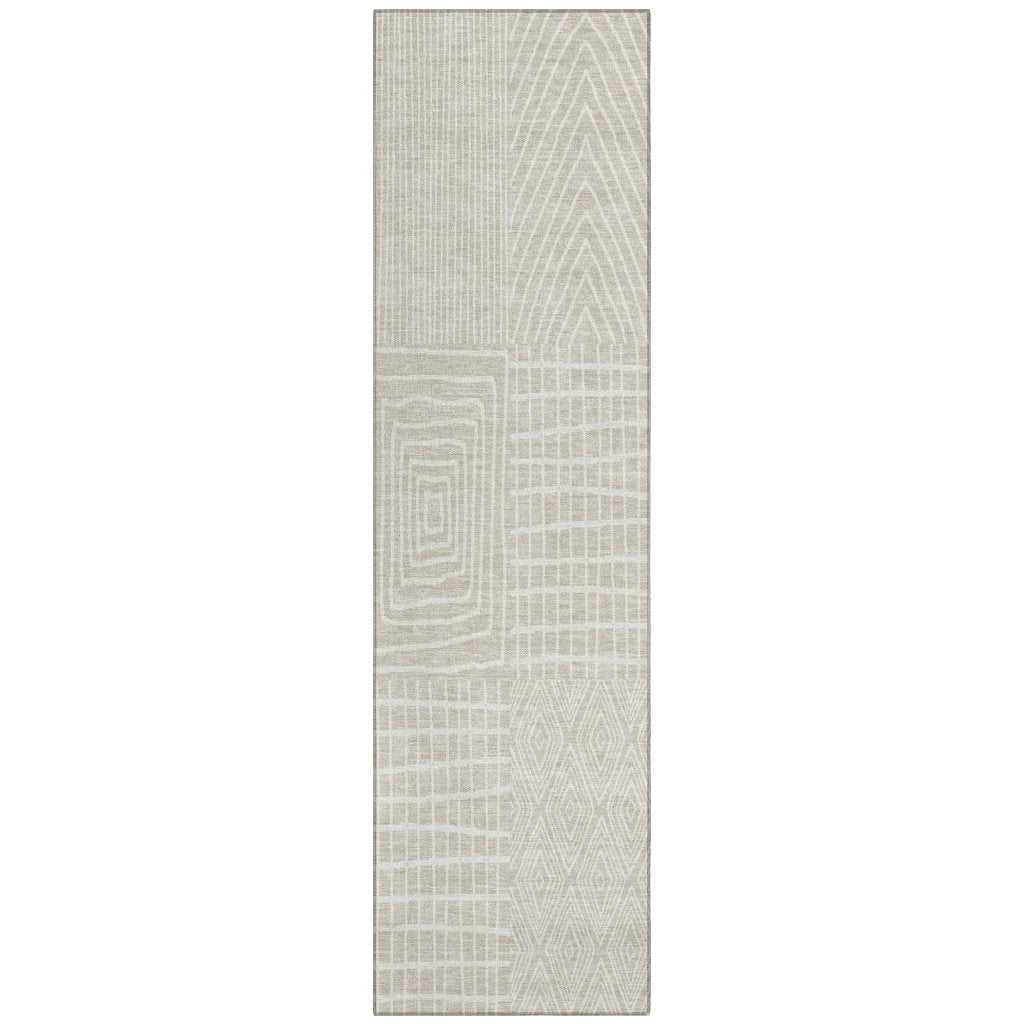 LOOMLAN Rugs Owen Beige Washable Indoor-Outdoor Rug