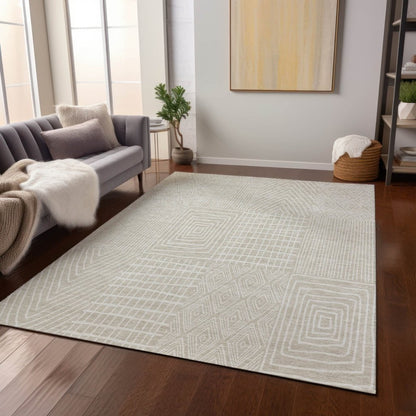 LOOMLAN Rugs Owen Beige Washable Indoor-Outdoor Rug