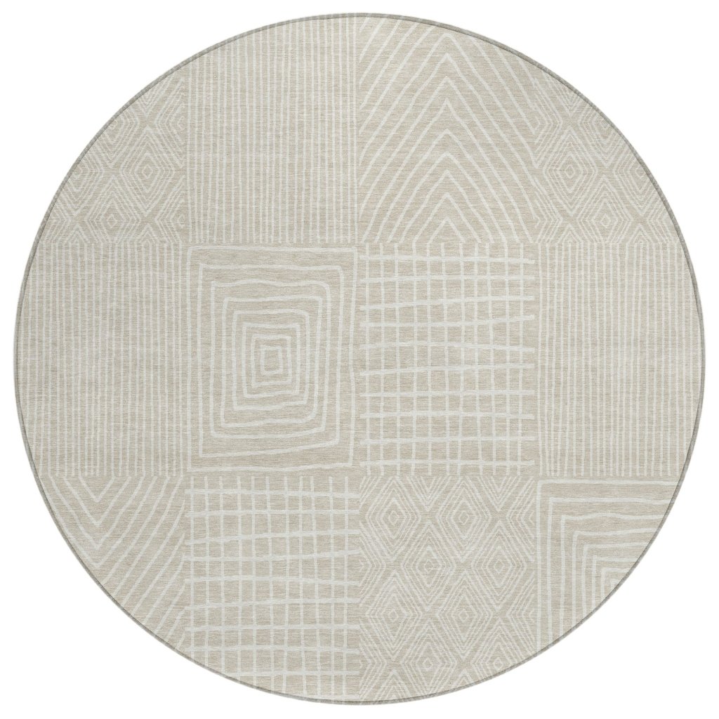 LOOMLAN Rugs Owen Beige Washable Indoor-Outdoor Rug