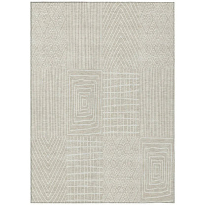 LOOMLAN Rugs Owen Beige Washable Indoor-Outdoor Rug