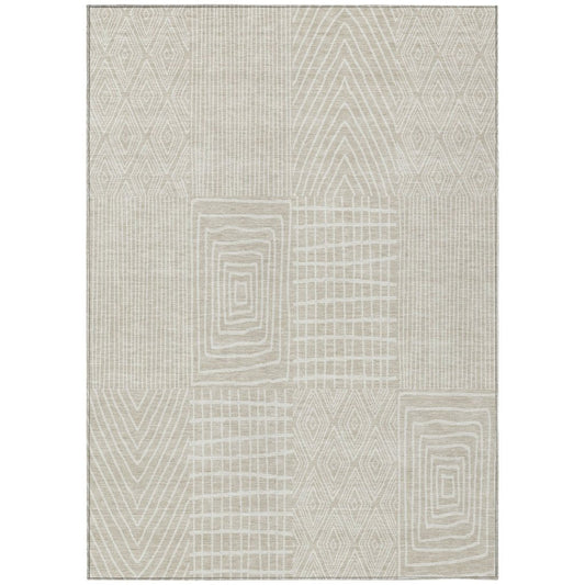LOOMLAN Rugs Owen Beige Washable Indoor-Outdoor Rug