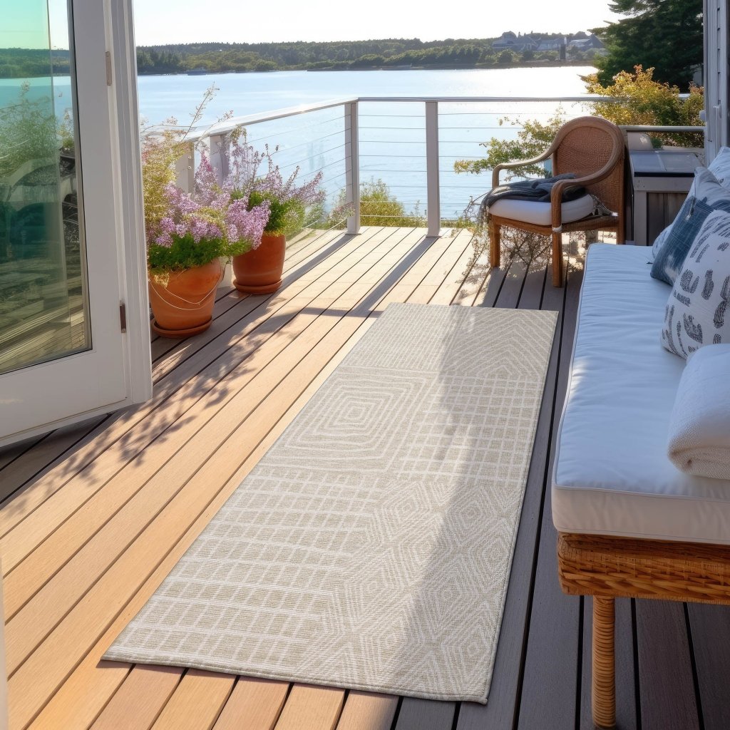 LOOMLAN Rugs Owen Beige Washable Indoor-Outdoor Rug