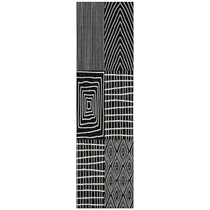 LOOMLAN Rugs Owen Black Washable Indoor-Outdoor Rug