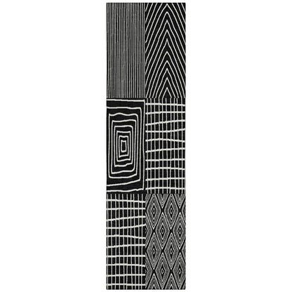 LOOMLAN Rugs Owen Black Washable Indoor-Outdoor Rug
