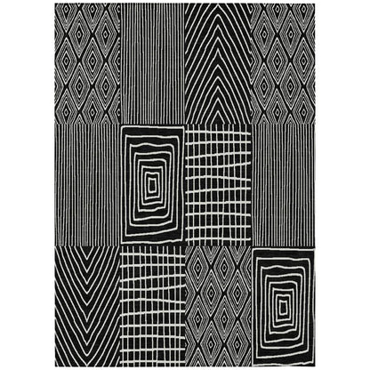 LOOMLAN Rugs Owen Black Washable Indoor-Outdoor Rug