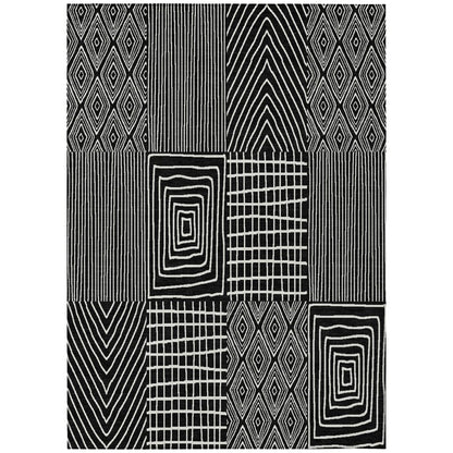 LOOMLAN Rugs Owen Black Washable Indoor-Outdoor Rug