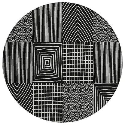 LOOMLAN Rugs Owen Black Washable Indoor-Outdoor Rug