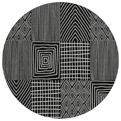 LOOMLAN Rugs Owen Black Washable Indoor-Outdoor Rug
