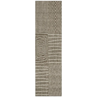 LOOMLAN Rugs Owen Brown Washable Indoor-Outdoor Rug