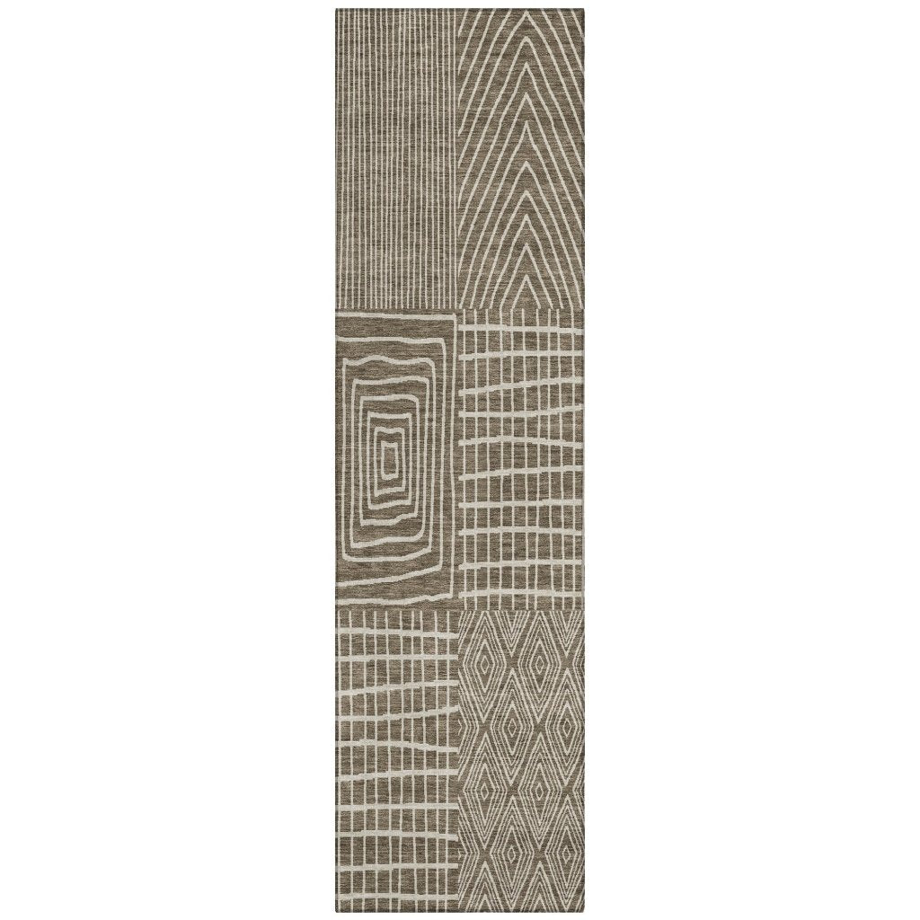 LOOMLAN Rugs Owen Brown Washable Indoor-Outdoor Rug