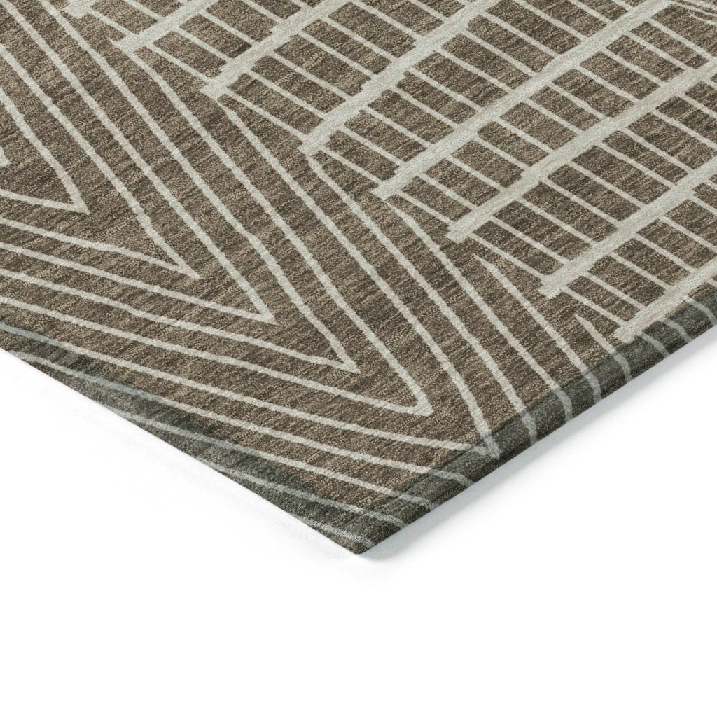 LOOMLAN Rugs Owen Brown Washable Indoor-Outdoor Rug