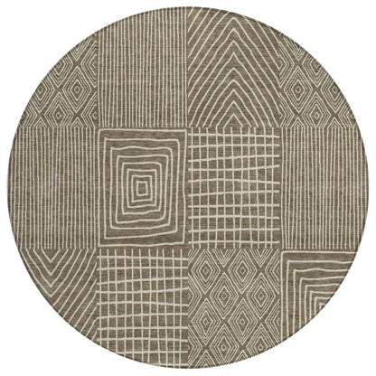 LOOMLAN Rugs Owen Brown Washable Indoor-Outdoor Rug
