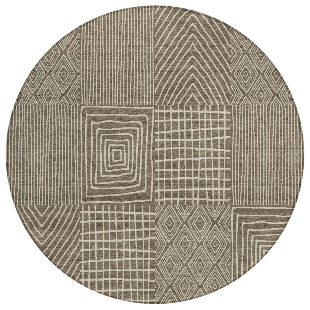 LOOMLAN Rugs Owen Brown Washable Indoor-Outdoor Rug