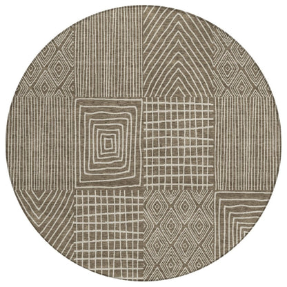 LOOMLAN Rugs Owen Brown Washable Indoor-Outdoor Rug