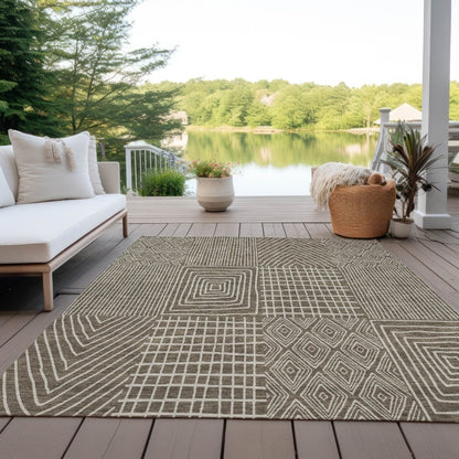 LOOMLAN Rugs Owen Brown Washable Indoor-Outdoor Rug