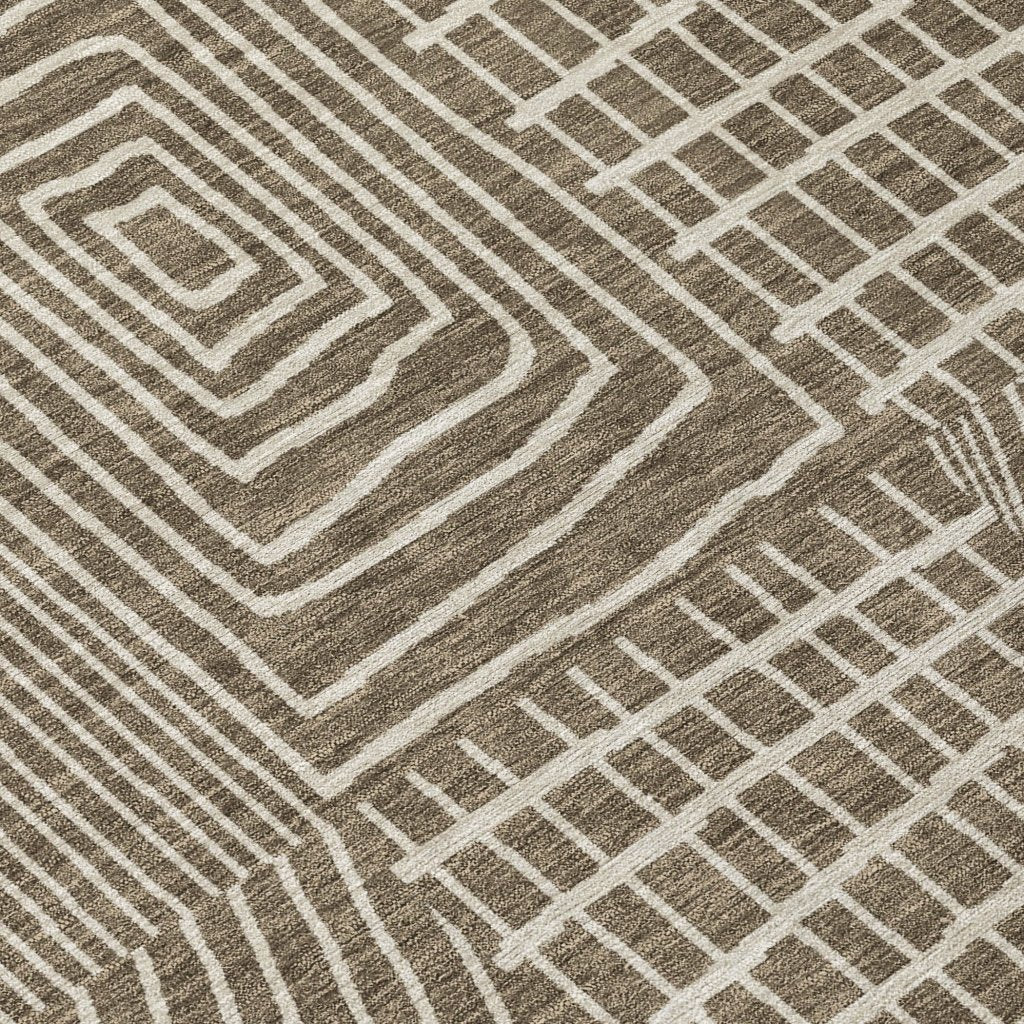 LOOMLAN Rugs Owen Brown Washable Indoor-Outdoor Rug