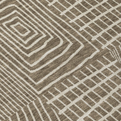 LOOMLAN Rugs Owen Brown Washable Indoor-Outdoor Rug