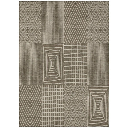 LOOMLAN Rugs Owen Brown Washable Indoor-Outdoor Rug