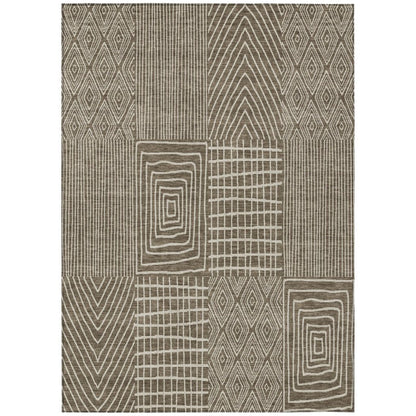 LOOMLAN Rugs Owen Brown Washable Indoor-Outdoor Rug