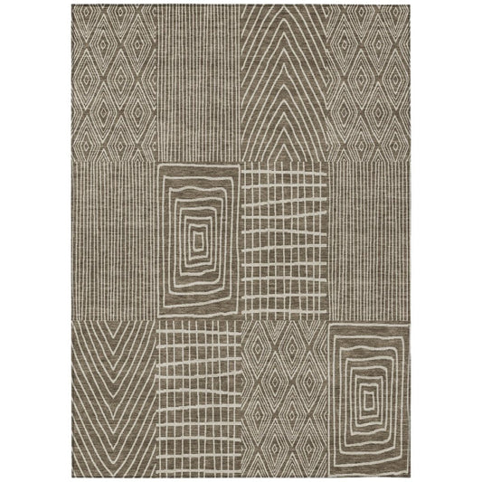 LOOMLAN Rugs Owen Brown Washable Indoor-Outdoor Rug