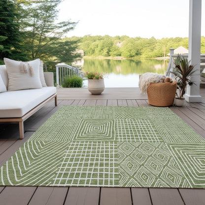 LOOMLAN Rugs Owen Green Washable Indoor-Outdoor Rug