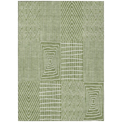 LOOMLAN Rugs Owen Green Washable Indoor-Outdoor Rug