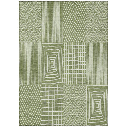 LOOMLAN Rugs Owen Green Washable Indoor-Outdoor Rug